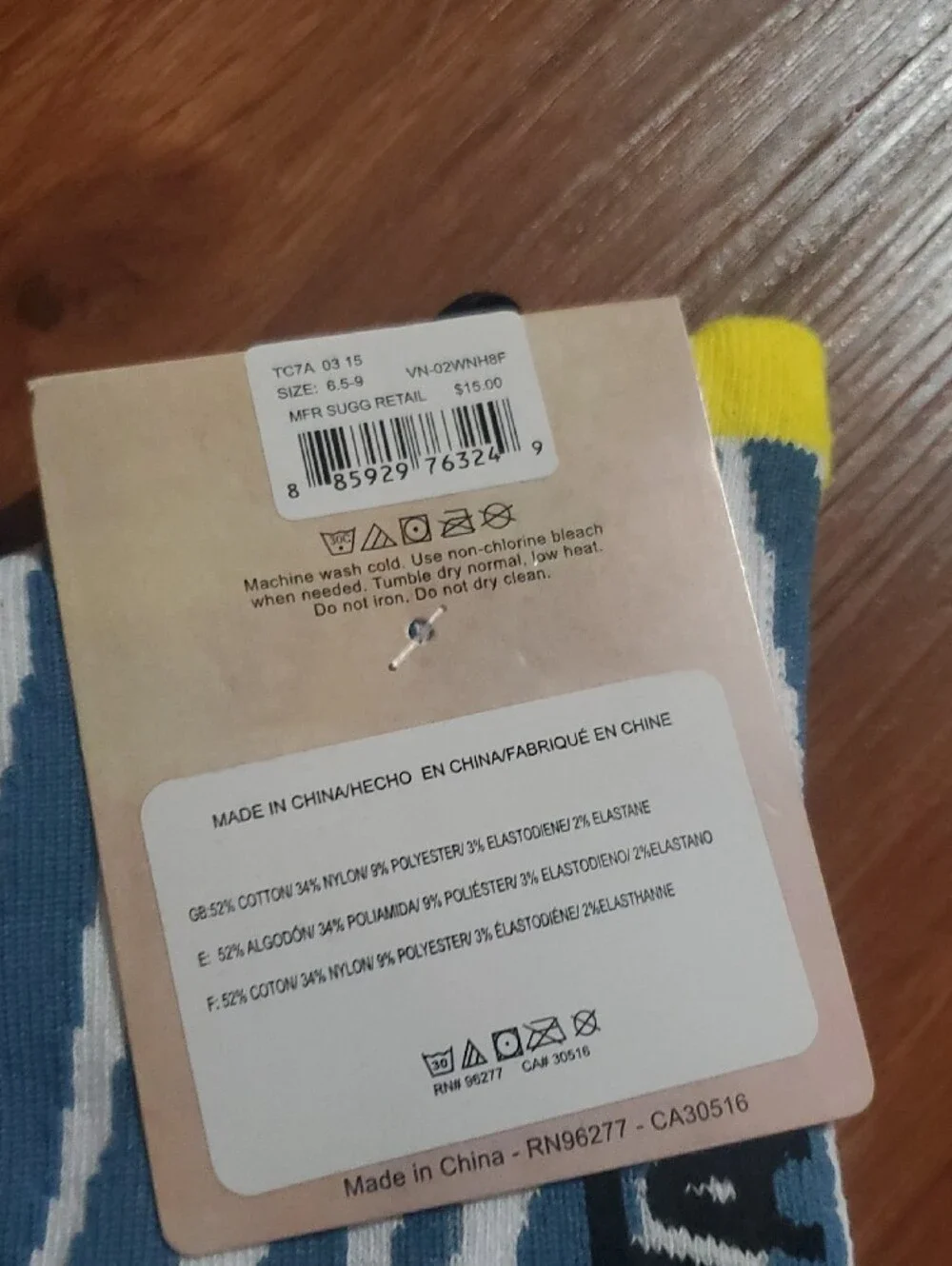 Vans Men’s Patterned Crew Socks - Black/White & Blue/Yellow